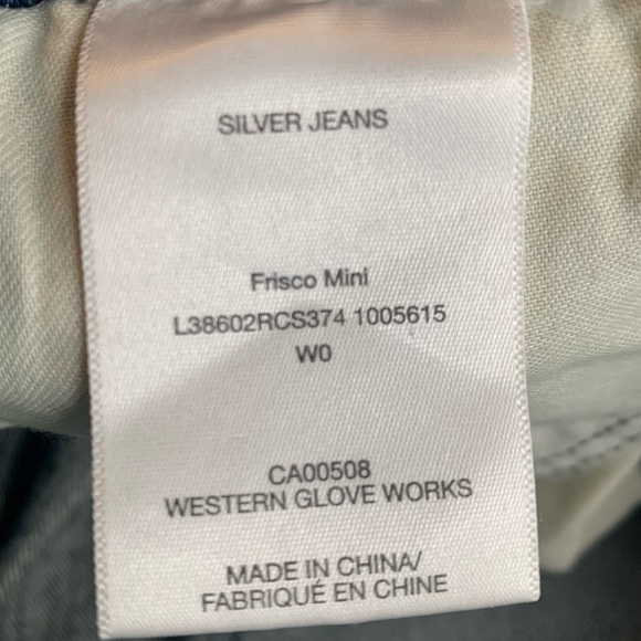 NWT Silver Jeans Co. High Rise Frisco Denim Frayed Hem Mini-Skirt Women's size 0 - Picture 8 of 15